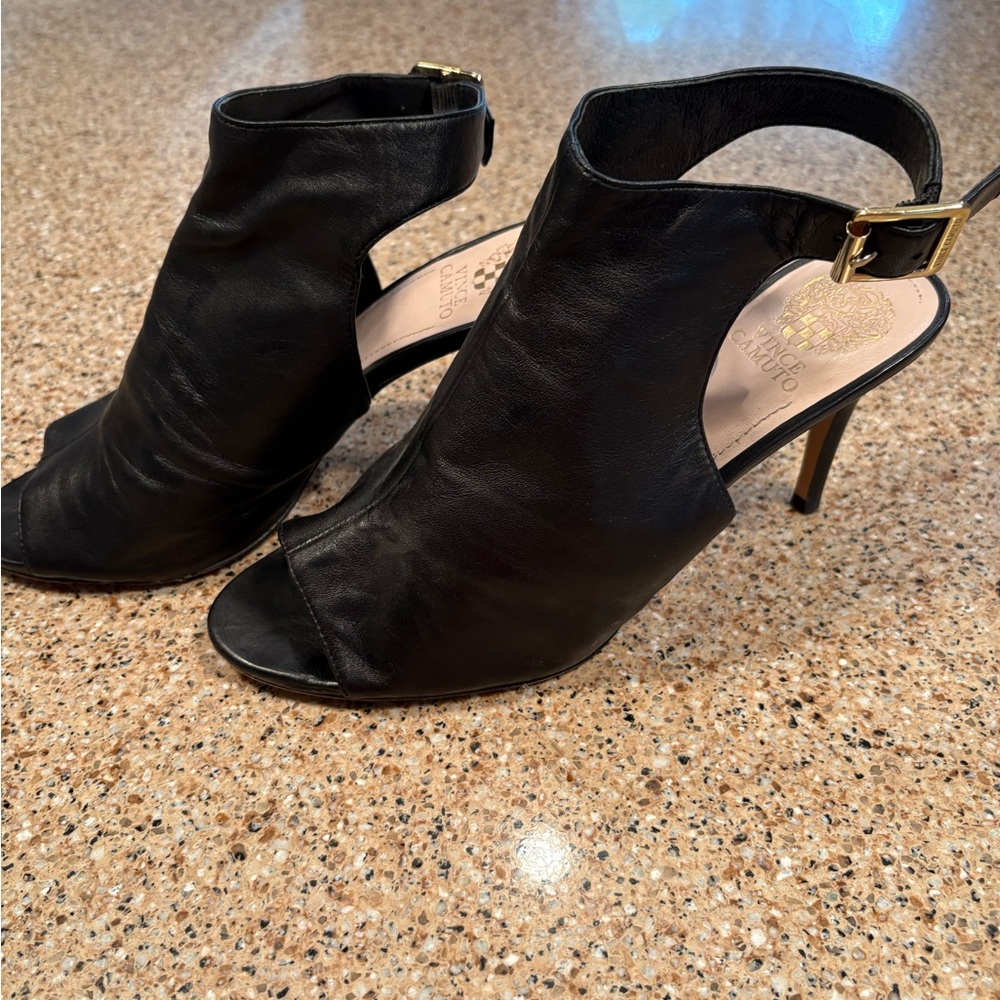 Vince Camuto Black Open-Toe Heels